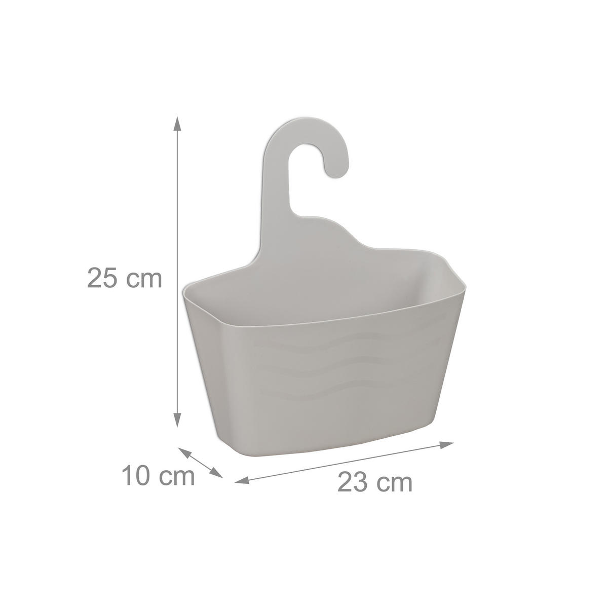 3XDUSCHKORB - Grau, Kunststoff (23/25/10cm) - Relaxdays