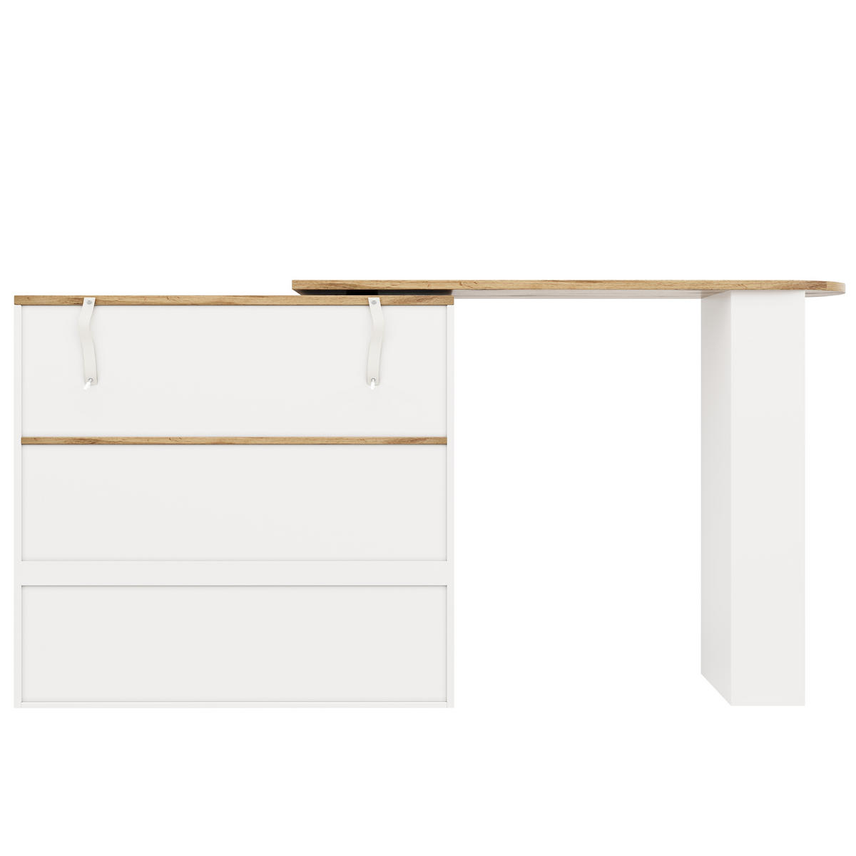 BARTISCH 360° Drehbar 4 Schubladen Offene Ablagen - Weiß, Holzwerkstoff (39/105/102cm) - FLIEKS