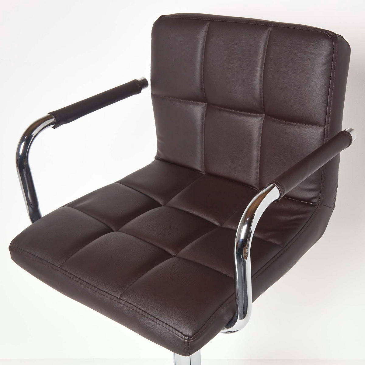 BARSTUHL Bramley mit Lehne, Kunstleder, drehbar & höhenverstellbar - Braun, Textil (44/113/44cm) - Homescapes