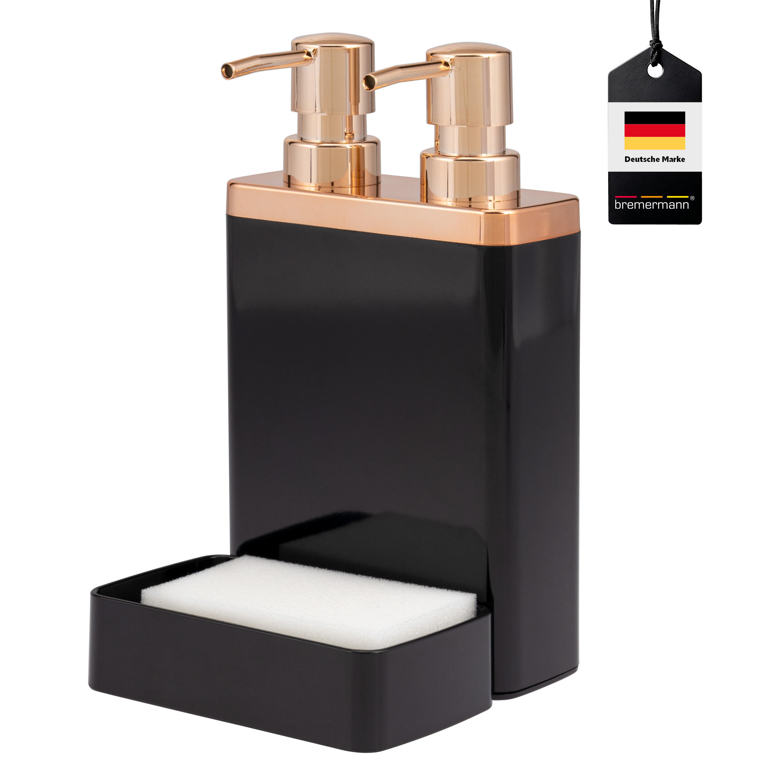 bremermann Seifenspender, Schwarz 12x21.5x12.5 cm