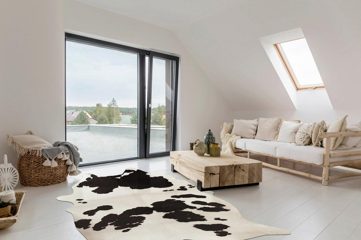 TEPPICH im Kuhfell-Stil schwarz - Schwarz, Textil (155/190cm) - AFK Living