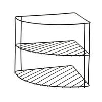 ROHOVÁ POLICE Modern Kitchen, kov, černá, 22,5 x 22,5 x 21,5 cm - černá, kov (23/22/23cm) - Mondex