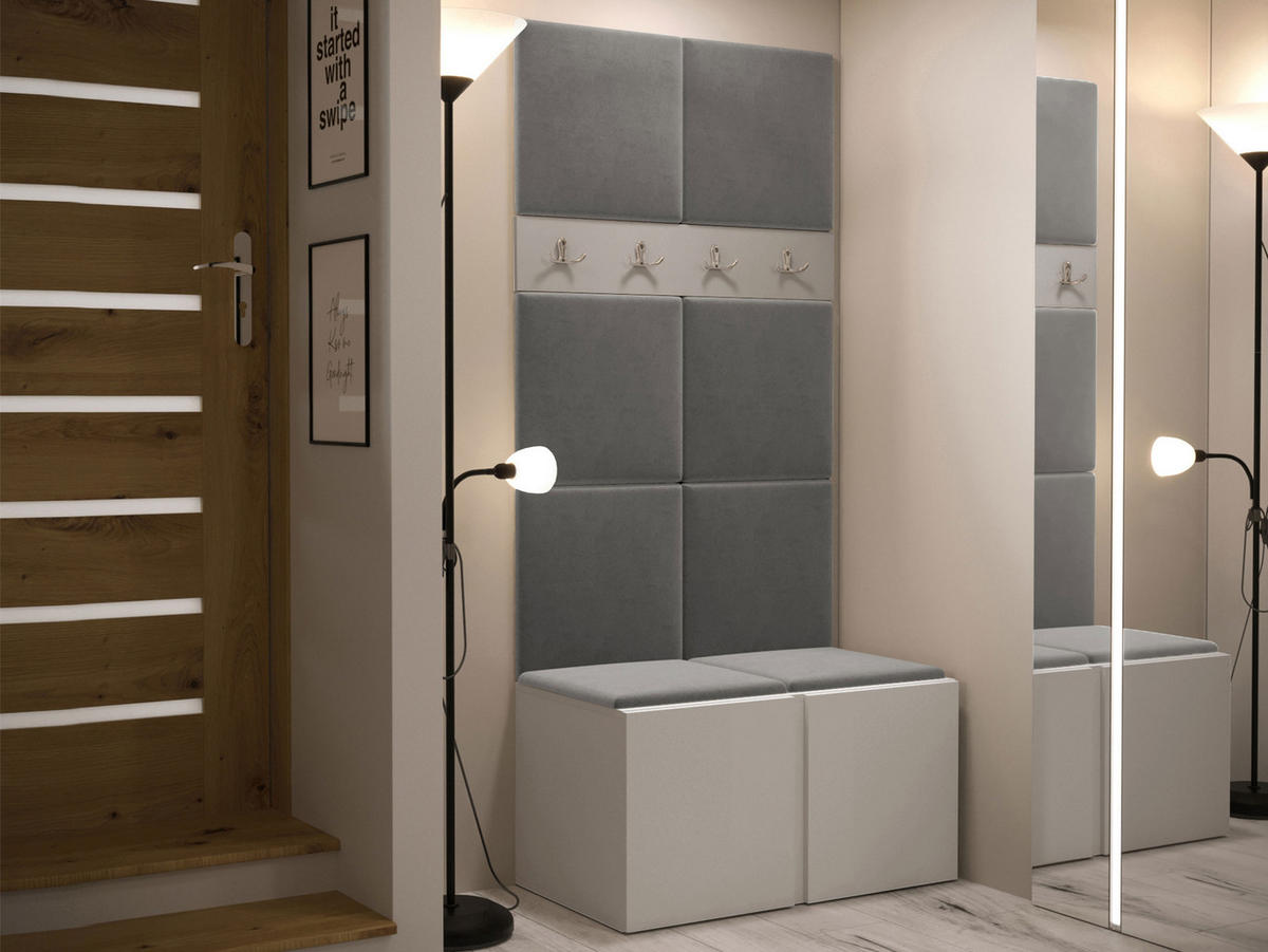 GARDEROBEN-SET Orion IV - Kaschmir/Grau, Holzwerkstoff/Kunststoff (84/186/46cm) - MIRJAN24