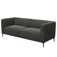3-SITZER SOFA - Schwarz/Grün, Textil/Metall (205/74/88cm) - home24