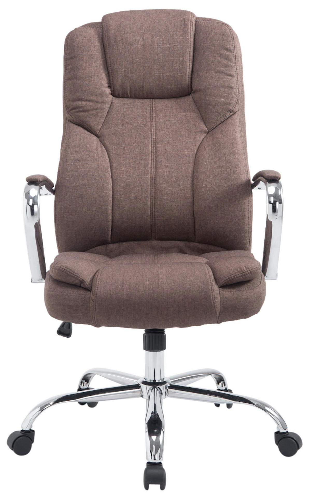 BÜROSTUHL JUBEL Stoff 115x62x70 Braun Stoff Metall - Braun, Textil/Metall (62/115/70cm) - DELUKE