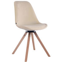 ESSZIMMERSTUHL Troll Samt, Gestell Buchenholz Rund Natura Creme - Naturfarben, Holz/Buchenholz (48/84/56cm) - TPFLiving