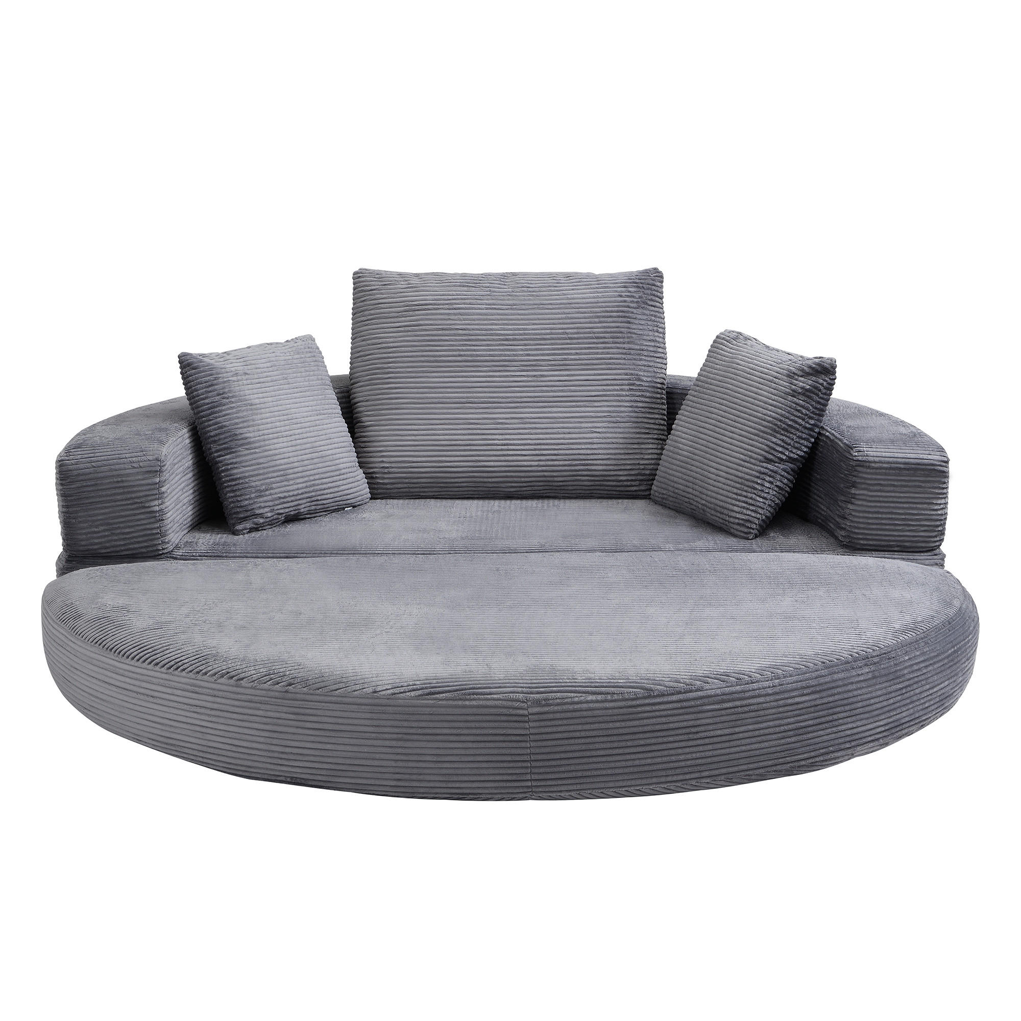 SCHLAFSOFA 173/88/60 cm Grau mit 3 Kissen - Grau, Textil (176/40/173cm) - Oxeza