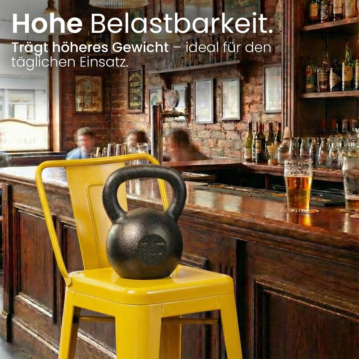 BARHOCKER Metall Gelb - Eukalyptusholzfarben/Gelb, Metall (44/96/43cm) - CLP