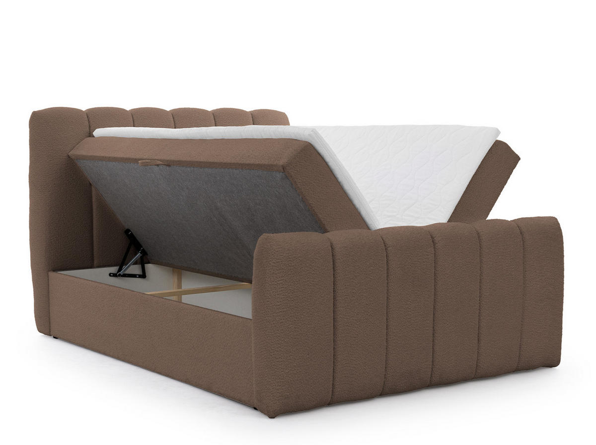 BOXBETT mit Topper und Stauraum 120x200 cm in Braun - Braun, Textil (120/200cm) - Home Collective