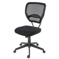 PROFI-BÜROSTUHL STOFF/TEXTIL Schwarz - Schwarz, Textil (72/110/60cm) - MCW