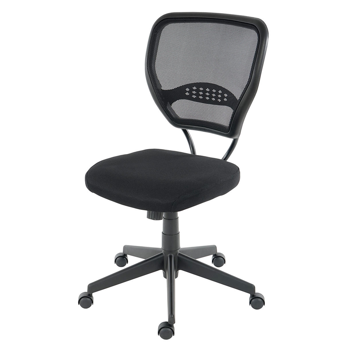 PROFI-BÜROSTUHL STOFF/TEXTIL Schwarz - Schwarz, Textil (72/110/60cm) - MCW