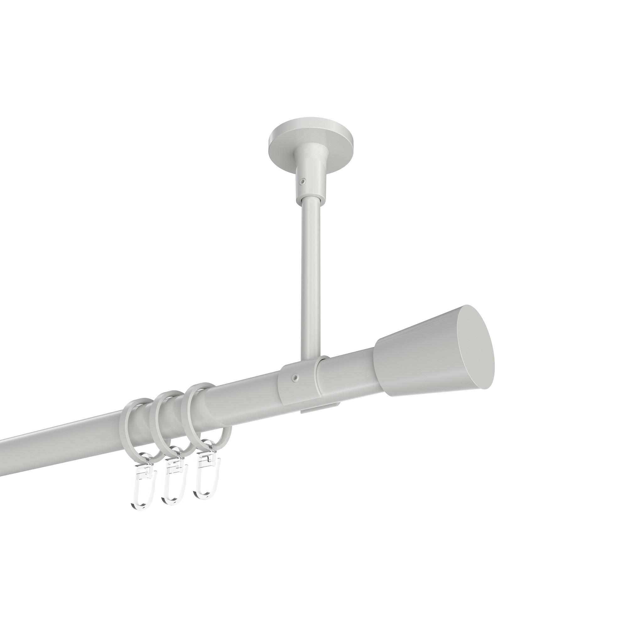 GARDINENSTANGEN-SET Sonette Sitra 100 cm, 1-läufig, 20 mm Ø Weiß - Weiß, Metall (100cm) - INTERDECO