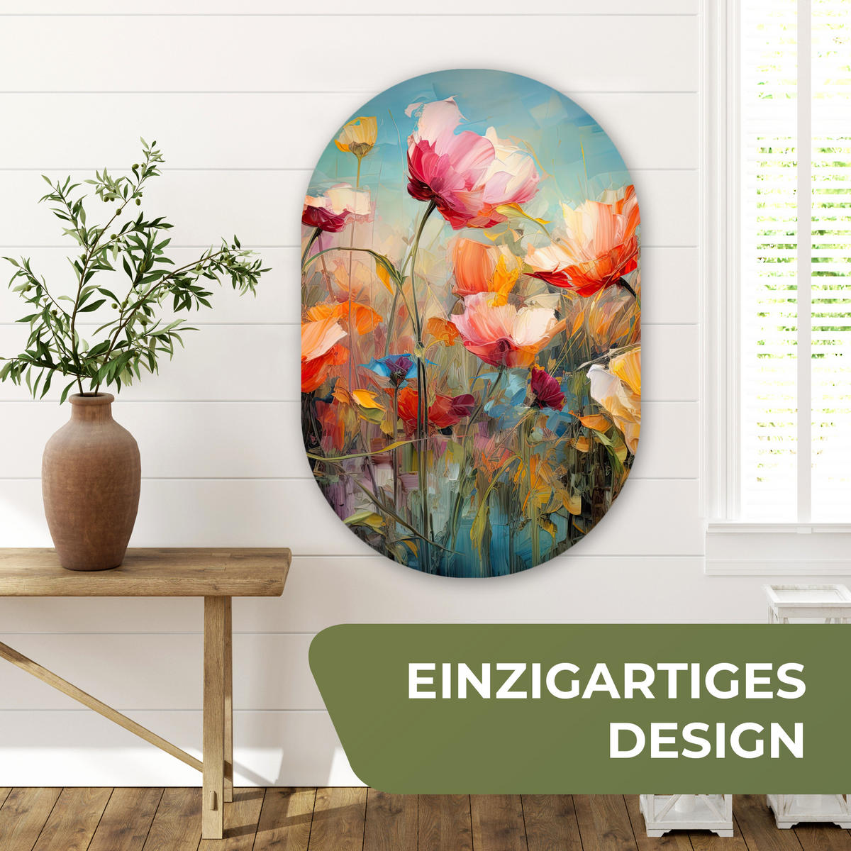 WANDBILD Blumen - Aquarell - Kunst - Botanisch - Natur 60x90 cm - Orange, Kunststoff (60/90cm) - MuchoWow
