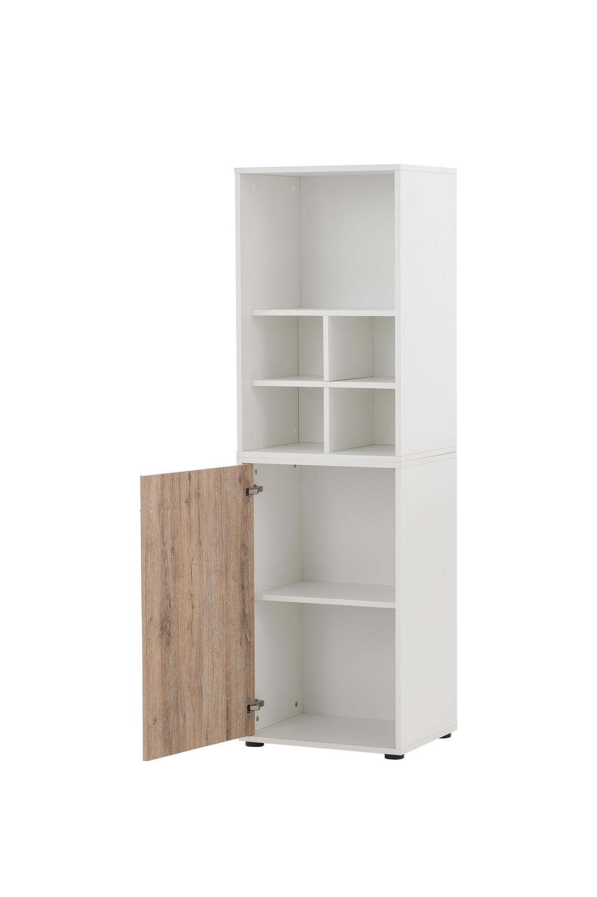 AKTENREGAL Pigeon Set AKTENSCHRANK & REGALKREUZ Breite 51 cm Weiß/Eiche - Weiß, Holz (51/166/41cm) - PROREGAL