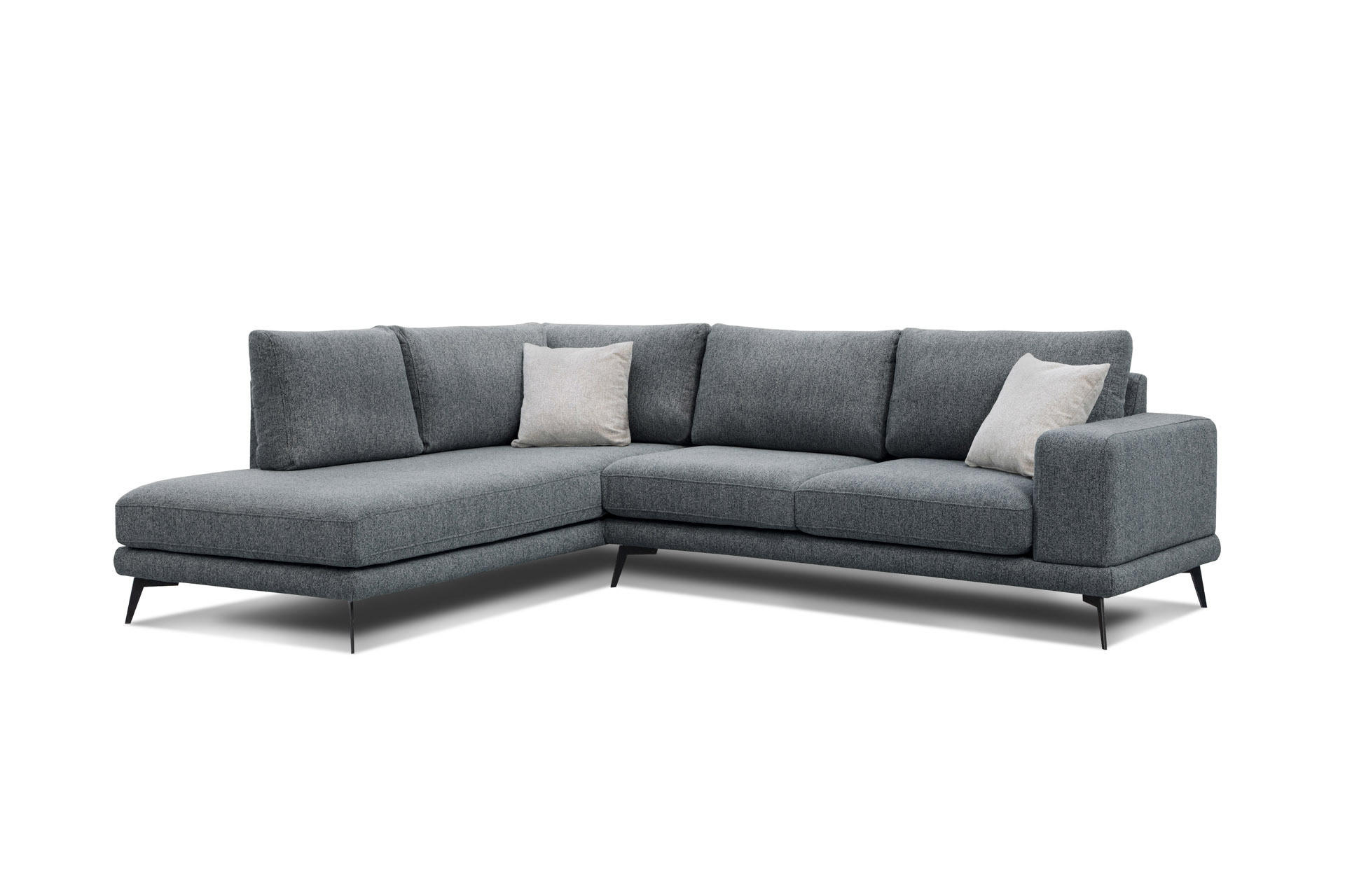 ECKSOFA MEDIOLANE 5-Sitzer, dunkelgrau - Dunkelgrau, Holzwerkstoff/Textil (219/282cm) - Courtois Laville
