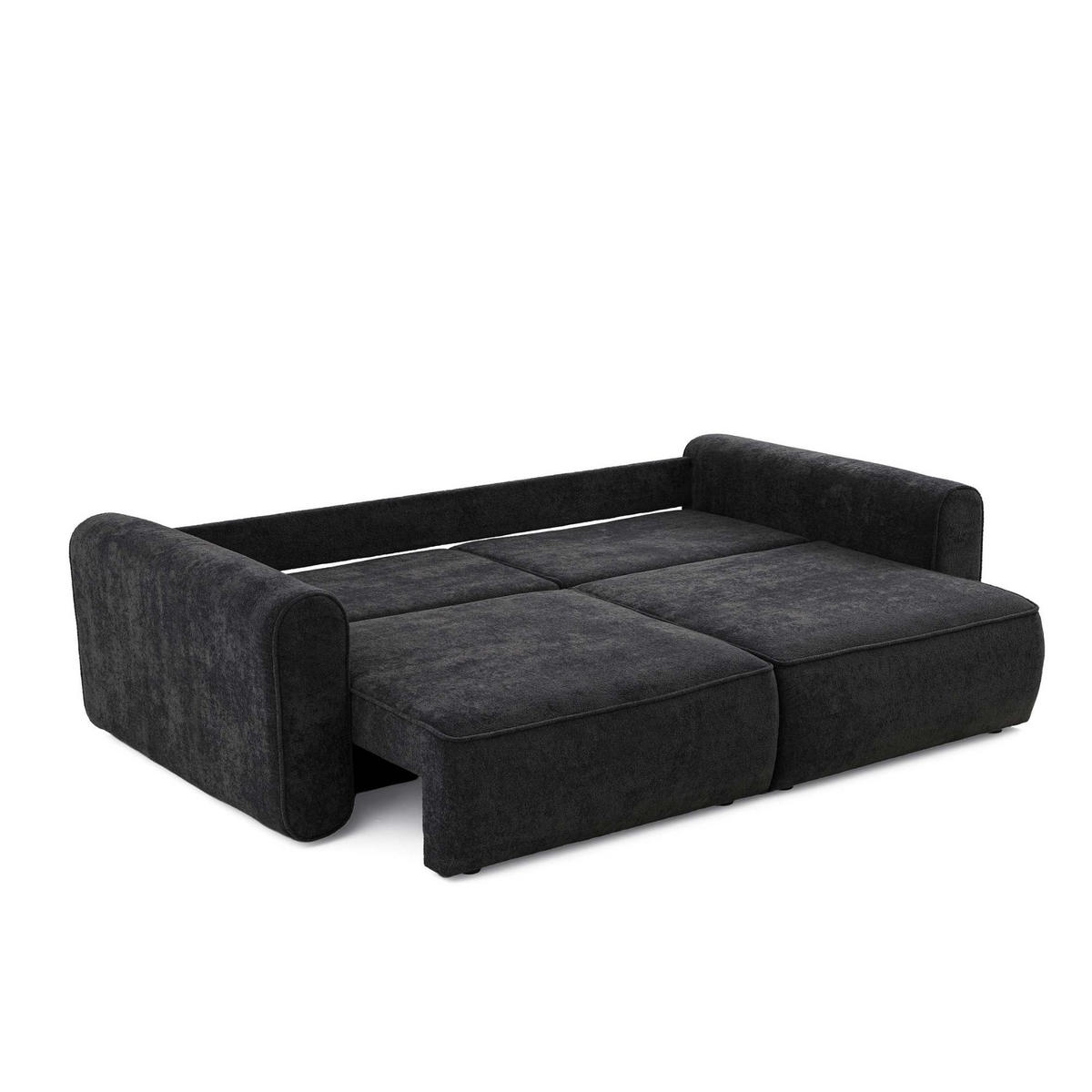 ECKSOFA MOTION mit Schlaffunktion 130x200 Webstoff Schwarz - Schwarz, Holz/Textil (250/166cm) - Muffo