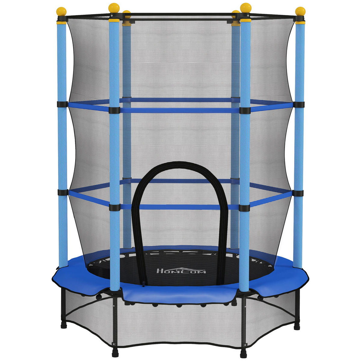KINDERTRAMPOLIN - Blau, Kunststoff/Metall (140/140cm) - HOMCOM