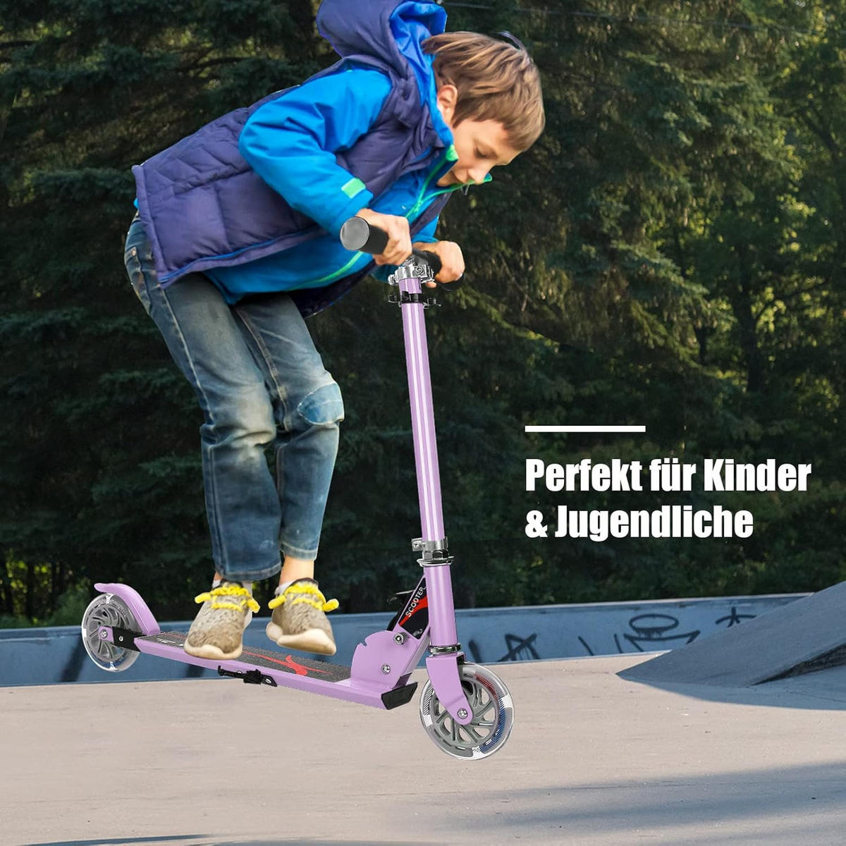 SCOOTER 85cm Purpur - Lila, Kunststoff (10/85/70cm) - COSTWAY
