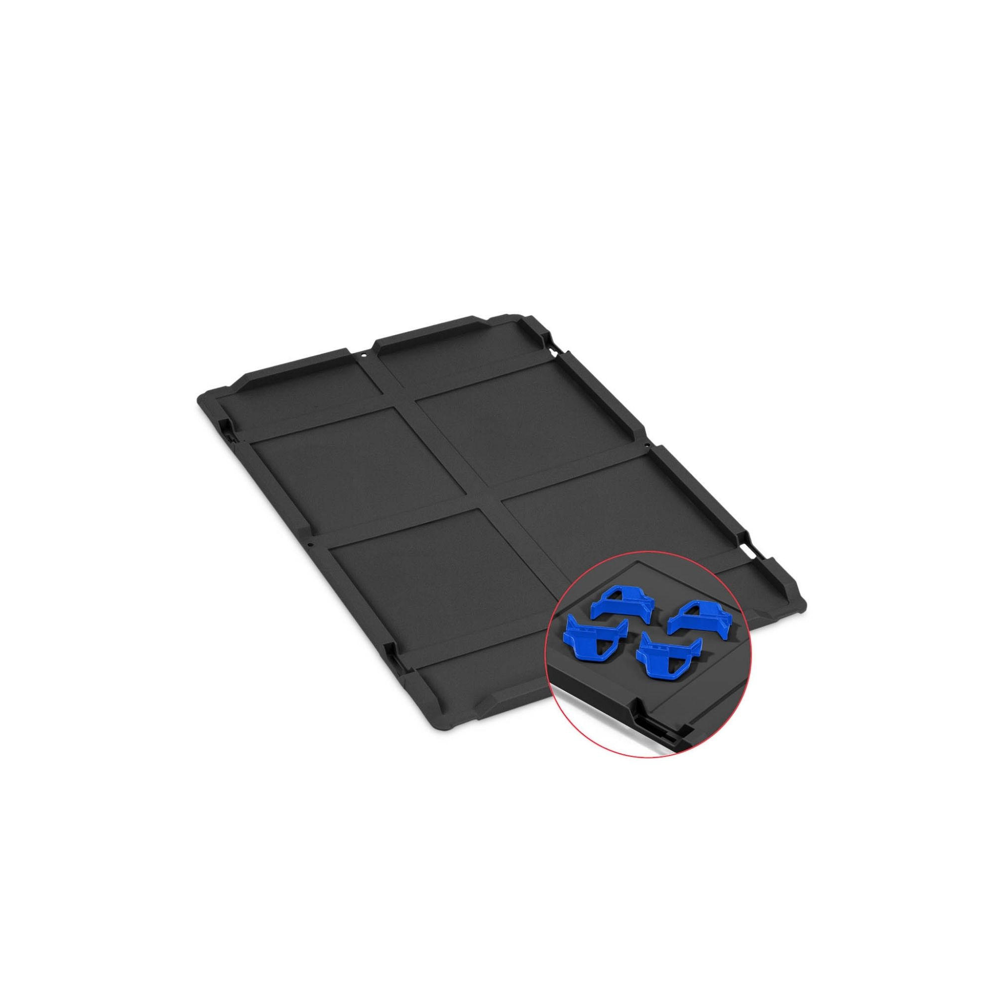 EUROBOX 3x NextGen Color mit Auflagedeckel 32x40x60 cm 65 Liter Schwarz Griffe blau zu - Blau/Schwarz, Kunststoff (40/32/60cm) - PROREGAL