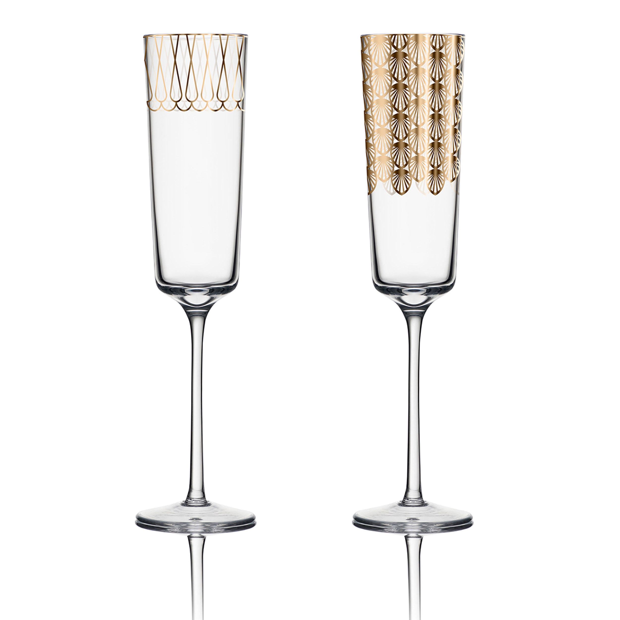 SEKTGLAS - 2er Set First Gold, Glas, Gold, 150 ml - Goldfarben, Glas (0.15L) - Goebel