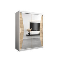 SCHWEBETÜRENSCHRANK 200/150/62 2-türig - Silberfarben/Weiß, Holz/Kunststoff (150/200/62cm) - Abiks Möbel