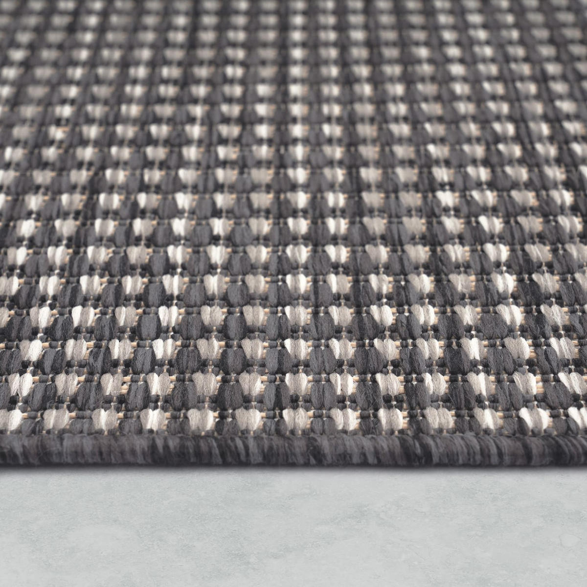 OUTDOOR Teppich Natur Balkon, Terrasse schmutzabweisend Anthrazit Läufer 60x100 - Anthrazit, Textil (60/100cm) - KADIMA DESIGN