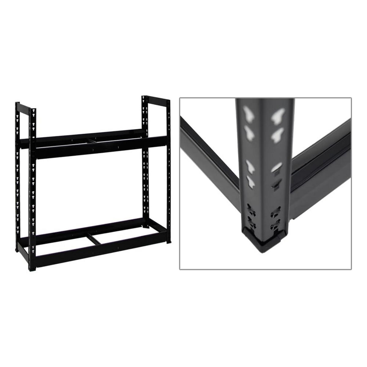 REIFENREGAL Tiger 3er-Set mit 3x 100x110x35 cm 150 kg Fachlast bis zu 24 Reifen mit Ebenen Schwarz - Schwarz, Metall (330/100/35cm) - PROREGAL