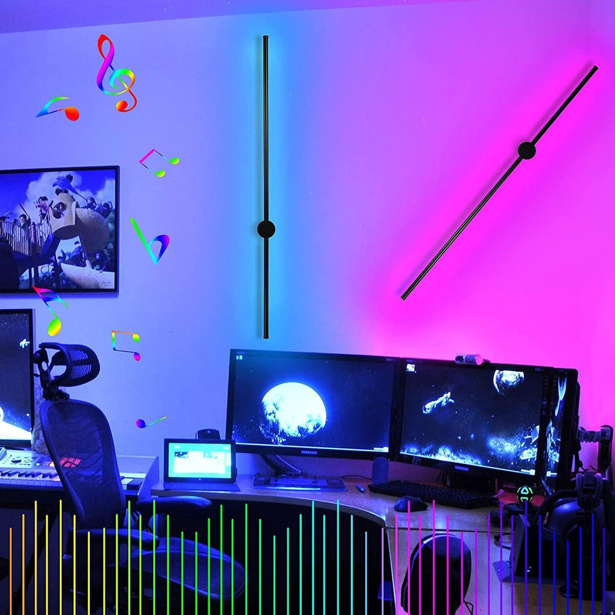 LED WANDLEUCHTE Benjamin - Schwarz, Metall (6/10/100cm) - Nettlife