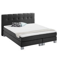BOXSPRINGBETT - Webstoff - Grau, Textil (180/200cm) - home24