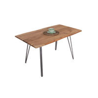ESSTISCH CELIA - Beige/Silberfarben, Holz/Metall (80/120/77cm) - SAM