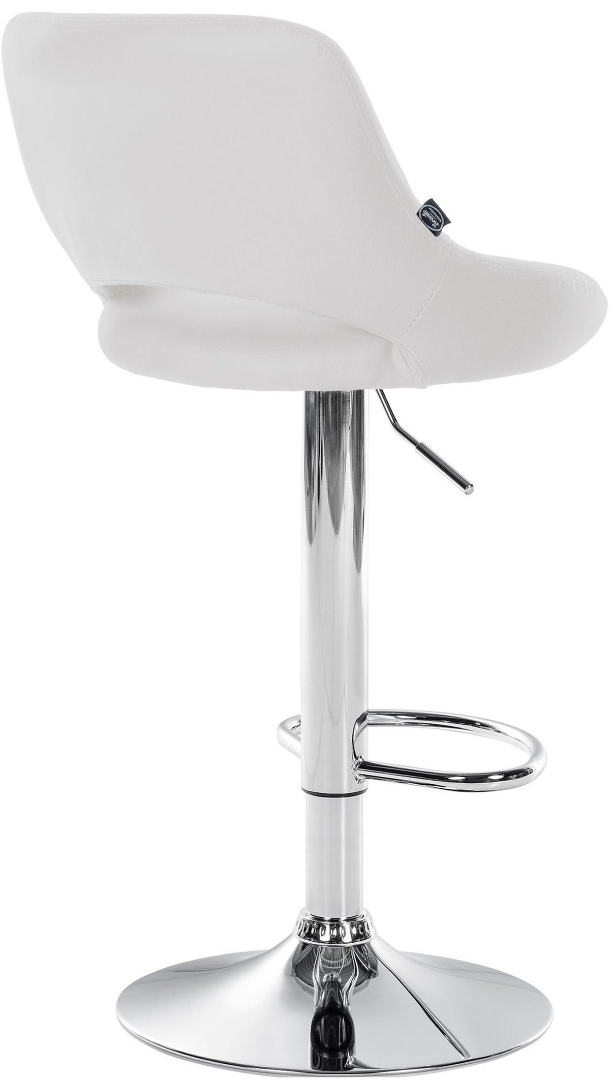 BARHOCKER Milos Kunstleder chrom weiß - Chromfarben/Weiß, Kunststoff/Metall (47/106/48cm) - TPFLiving