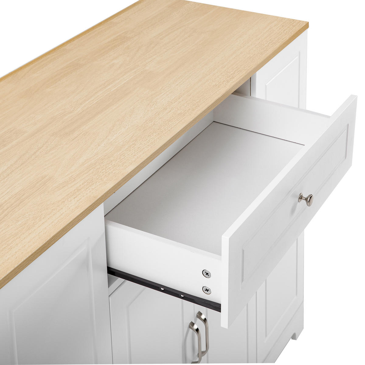 KÜCHENINSEL DE-41112 131,8/40-70/93,3 cm Weiß - Weiß, Holzwerkstoff (131.8/93.3/40cm) - ComfortXL