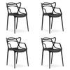 ESSZIMMERSTUHL 4-er Set KATO schwarzer Sitz - Schwarz, Kunststoff (54/82.5/55cm) - Valora