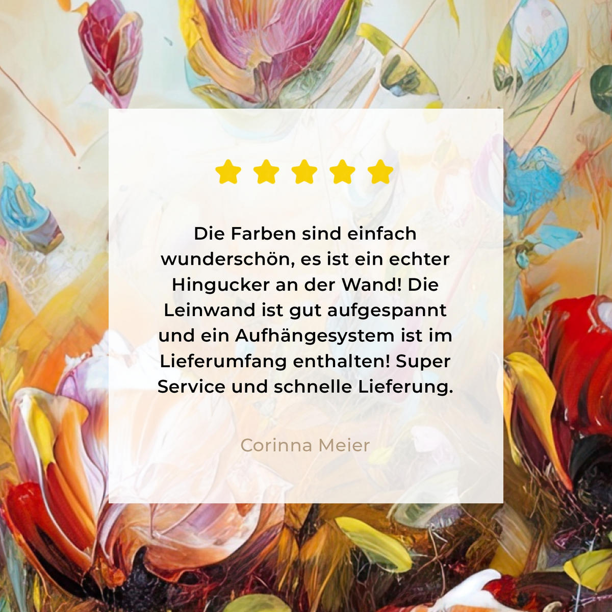 LEINWANDBILD Blumen - Kunst - Natur - Ölgemälde 50x50 cm - Multicolor, Textil (50/50cm) - MuchoWow