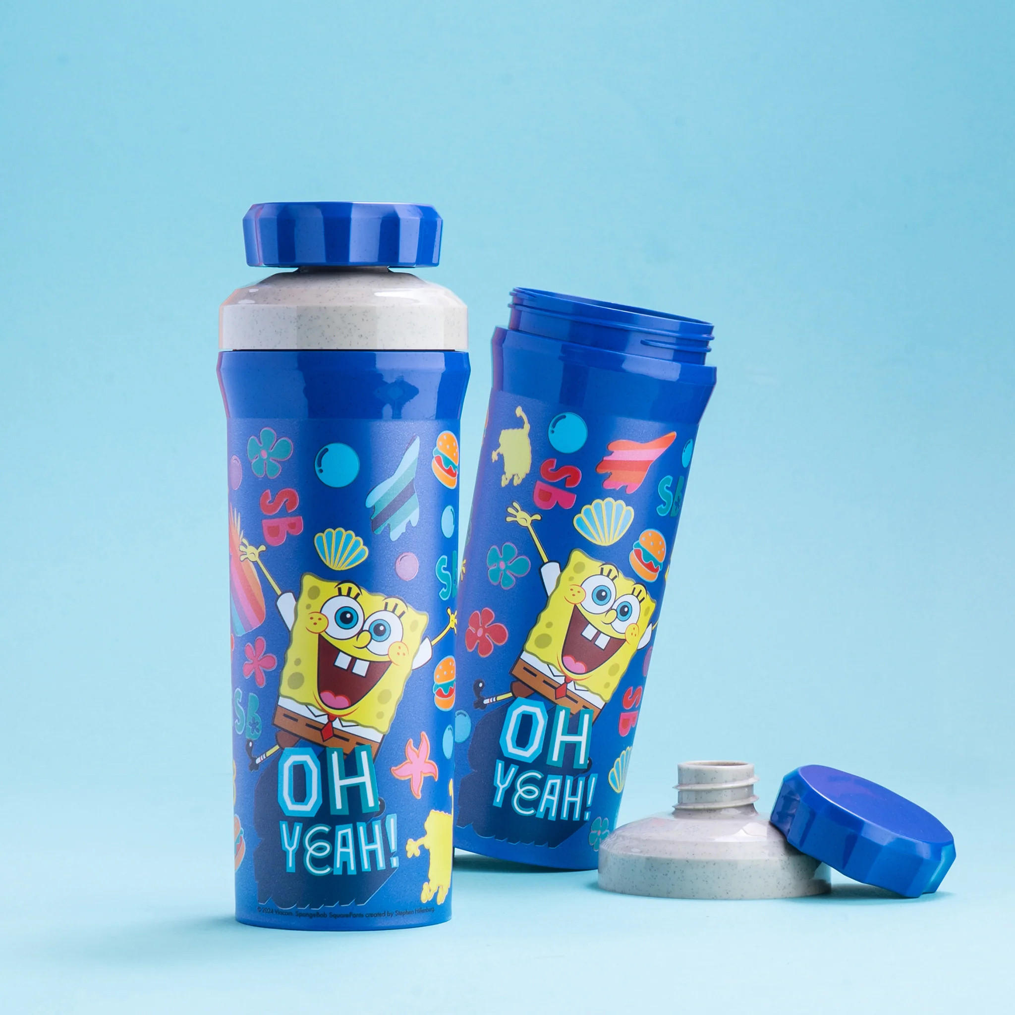 TRINKFLASCHE Olli SpongeBob 500 ml - Blau, Kunststoff (500L)