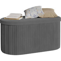 SITZHOCKER mit Deckel Stauraum, 76x38x38 cm, Dunkelgrau - Dunkelgrau, Textil (78/38/38cm) - Woltu