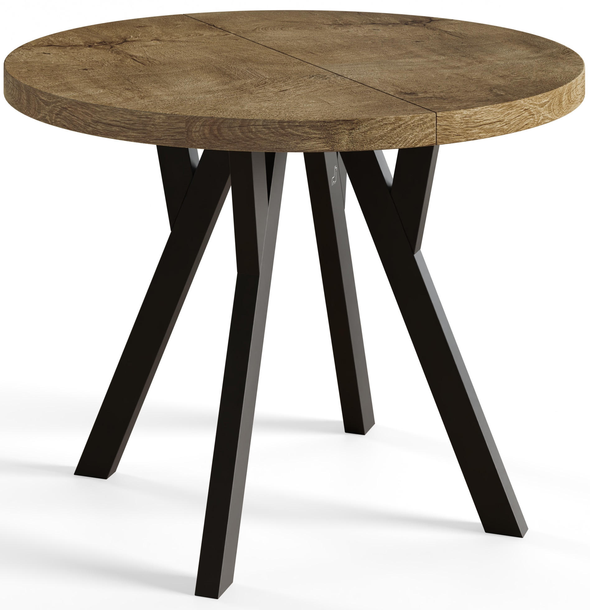 ESSZIMMERTISCH OVO, ausziehbarer Tisch 80 cm bis 130 cm, Farbe: LEFKAS, mit Holzbeinen in Farbe Schwarz - Dunkelbraun/Schwarz, Holzwerkstoff (80/80/77cm) - Alpi-Möbel