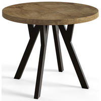ESSZIMMERTISCH OVO, ausziehbarer Tisch 110 cm bis 210 cm, Farbe: LEFAKS, mit Holzbeinen in Farbe Schwarz - Dunkelbraun/Schwarz, Holzwerkstoff (110/110/77cm) - Alpi-Möbel