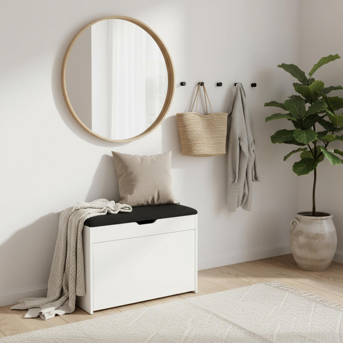 SCHUHSCHRANK Scala 57/30/53 cm - Weiß, Holzwerkstoff (30/53/57cm) - BOXIMO