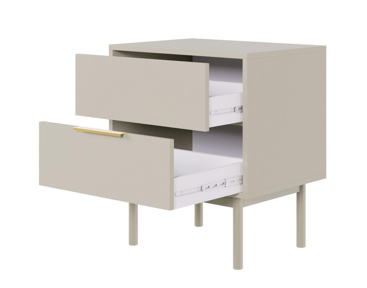NACHTSCHRANK Viviaro Graubeige 54 cm - Greige/Goldfarben, Holz/Holzwerkstoff (54/61/39cm) - Selsey