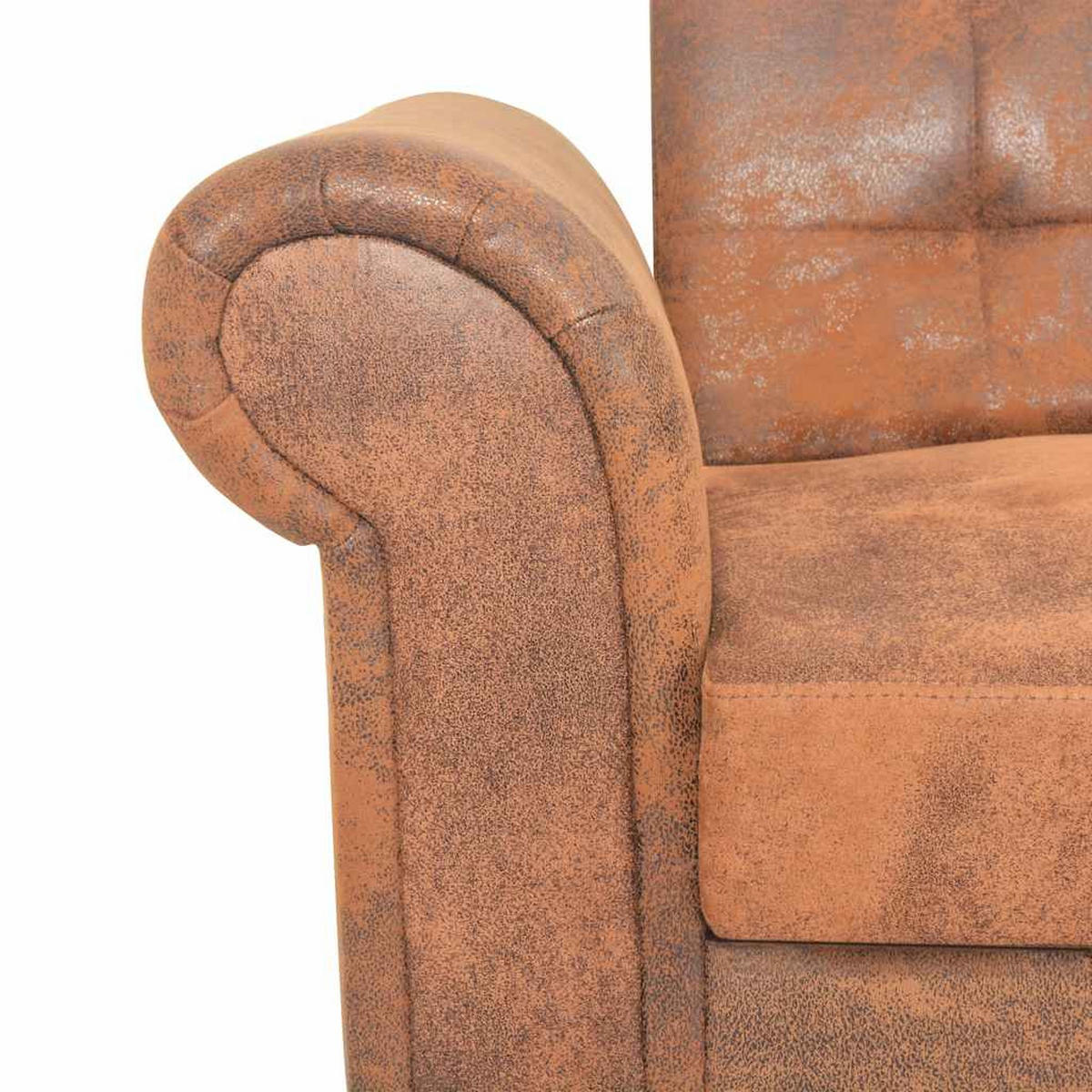 2-SITZER Schlafsofa Mit Armlehnen Künstliches Wildleder Braun - Braun, Leder (82/196/85cm) - vidaXL
