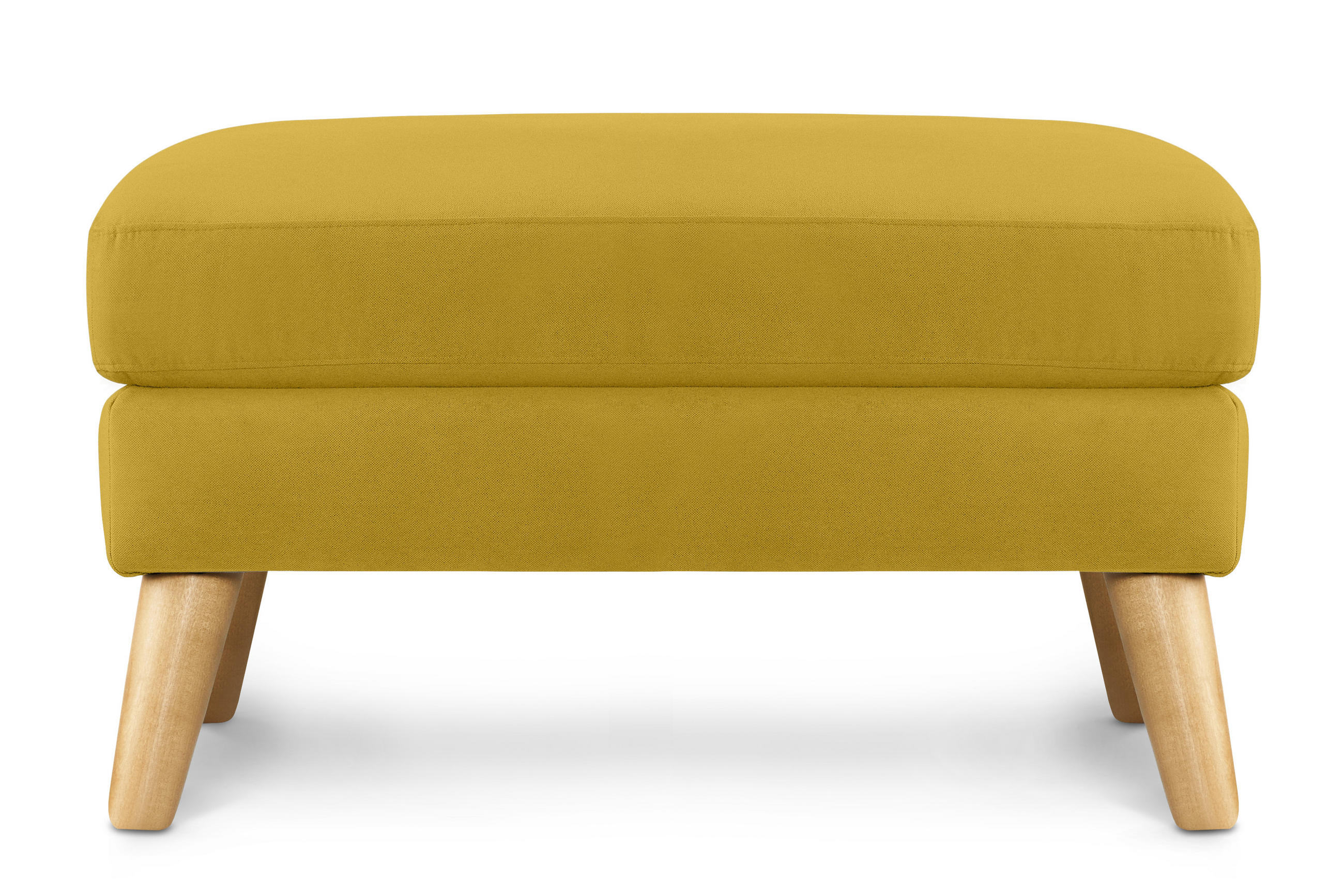 SITZHOCKER TAGIO Pouffe, gelb - Gelb/Braun, Buchenholz/Textil (65/46/80cm) - KONSIMO®