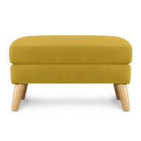 SITZHOCKER TAGIO Pouffe, gelb - Gelb/Braun, Buchenholz/Textil (65/46/80cm) - KONSIMO®