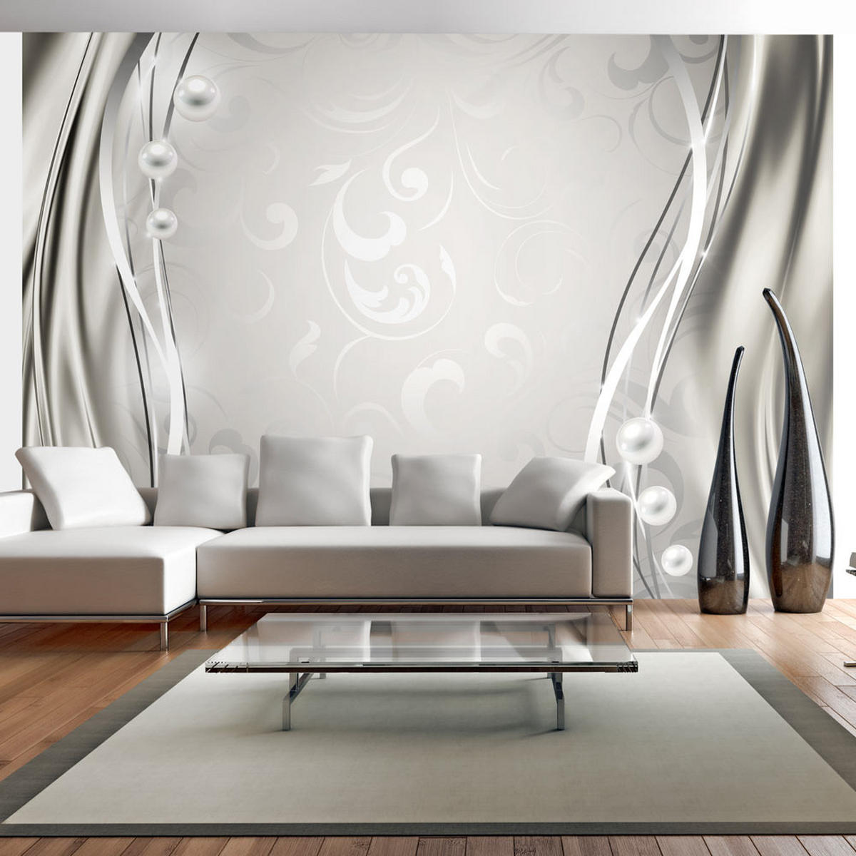VLIESTAPETE 300/210 cm - Silberfarben/Grau, Textil (300/1cm) - KUNSTLOFT