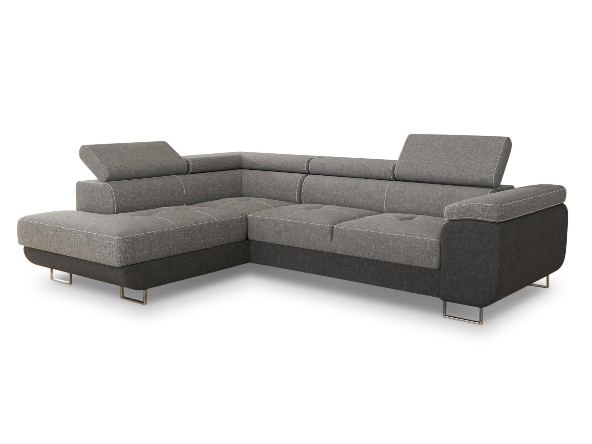 ECKSOFA Caris, Seite: Links - Hellgrau/Grau, Holz/Textil (273/203cm) - Sofnet