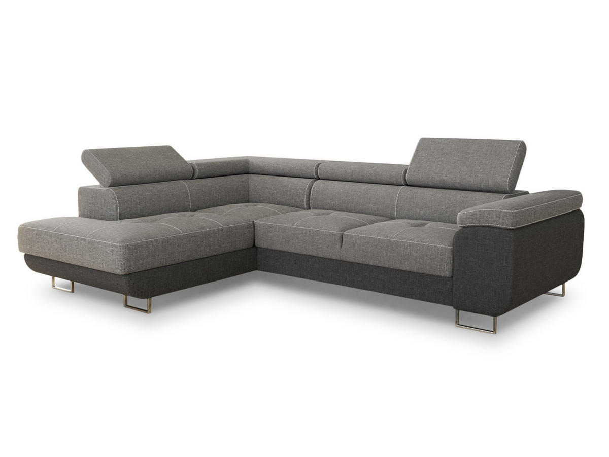ECKSOFA Caris, Seite: Links - Hellgrau/Grau, Holz/Textil (273/203cm) - Sofnet