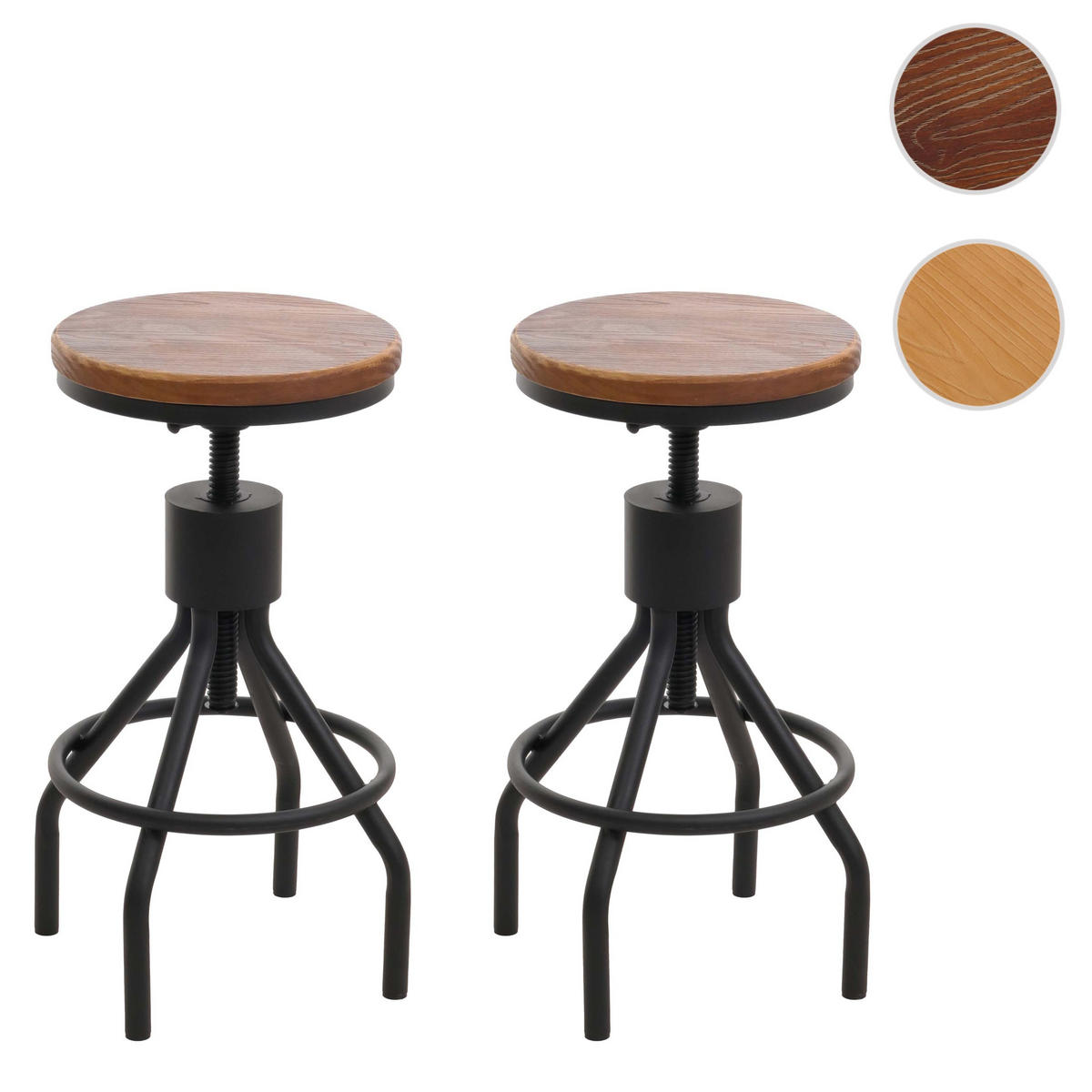 BARHOCKER Braun 2er-Set - Braun, Holz (34/80/34cm) - MCW