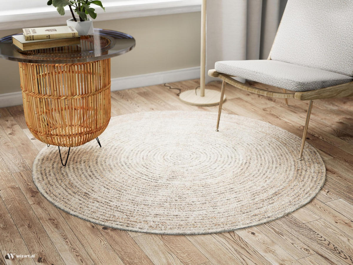 DESIGNTEPPICH Brady Beige 150x150 cm - Multicolor, Textil (150/150cm) - Vercai Rugs