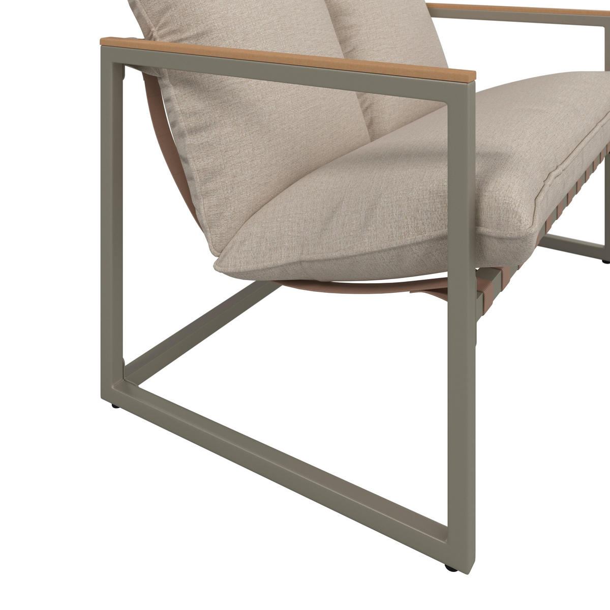 LOUNGEGARNITUR Lara Creme Metall/Outdoorstoff +Abdeckung - Creme, Metall