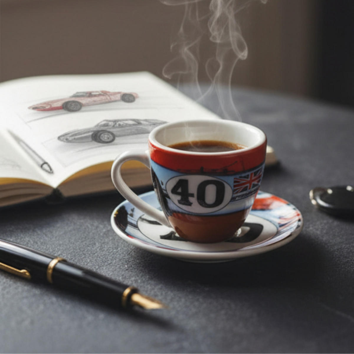 ESPRESSOTASSE 908/03 Spyder Mehrfarbig Mit Untertasse - Multicolor, Keramik (0.08L) - Porsche